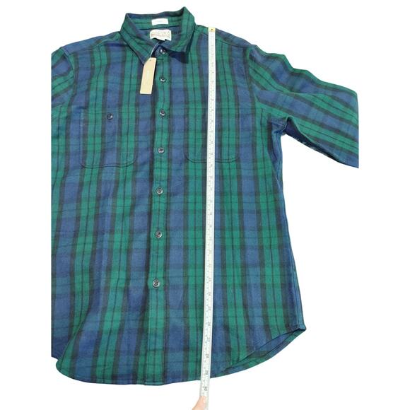 J. Crew Long Sleeve Shirt Flannel Double Brushed Plaid Green Mens Medium NWT - Picture 6 of 7